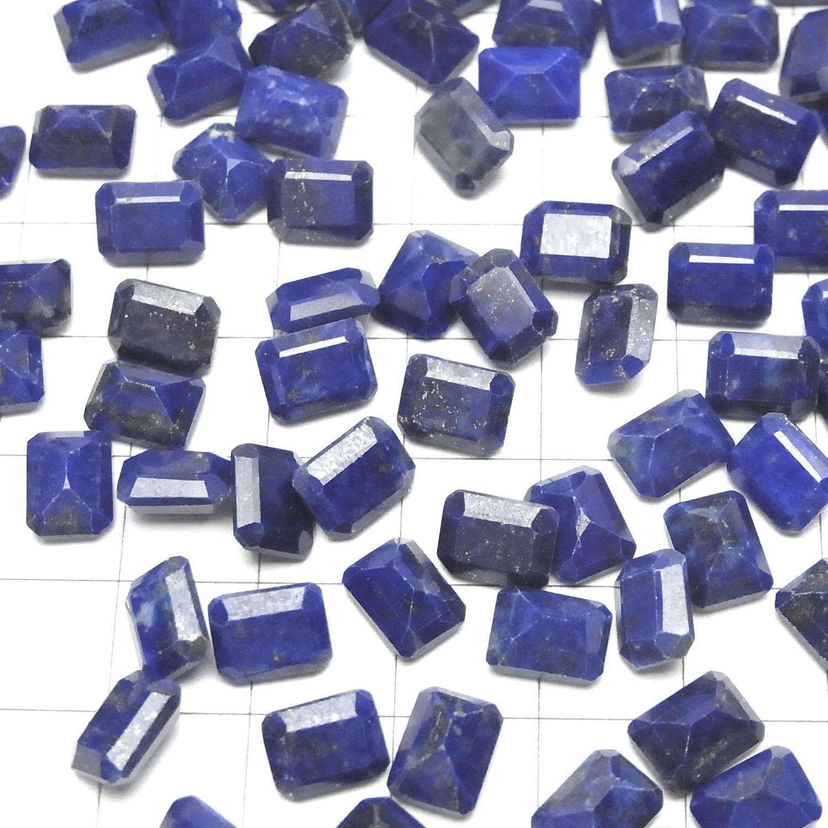 Lapislazuli AA++ Loose Stone Rectangle Faceted 8x6mm 3pcs