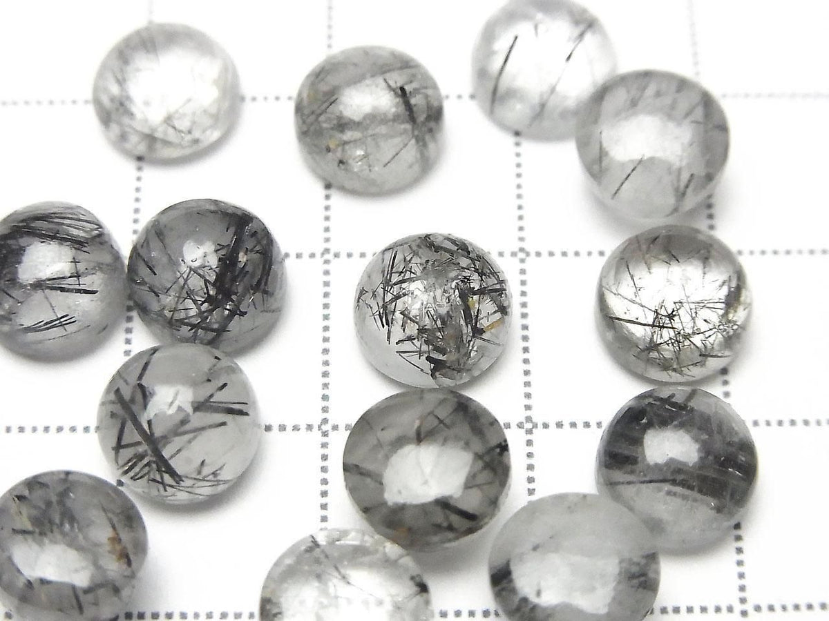 Tourmaline Quartz AA++ Round Cabochon 8x8mm 3pcs