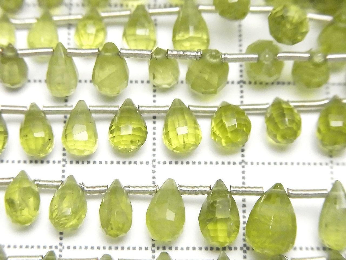 Peridot AA++ Faceted Drop half or 1strand beads (aprx.7inch/18cm)