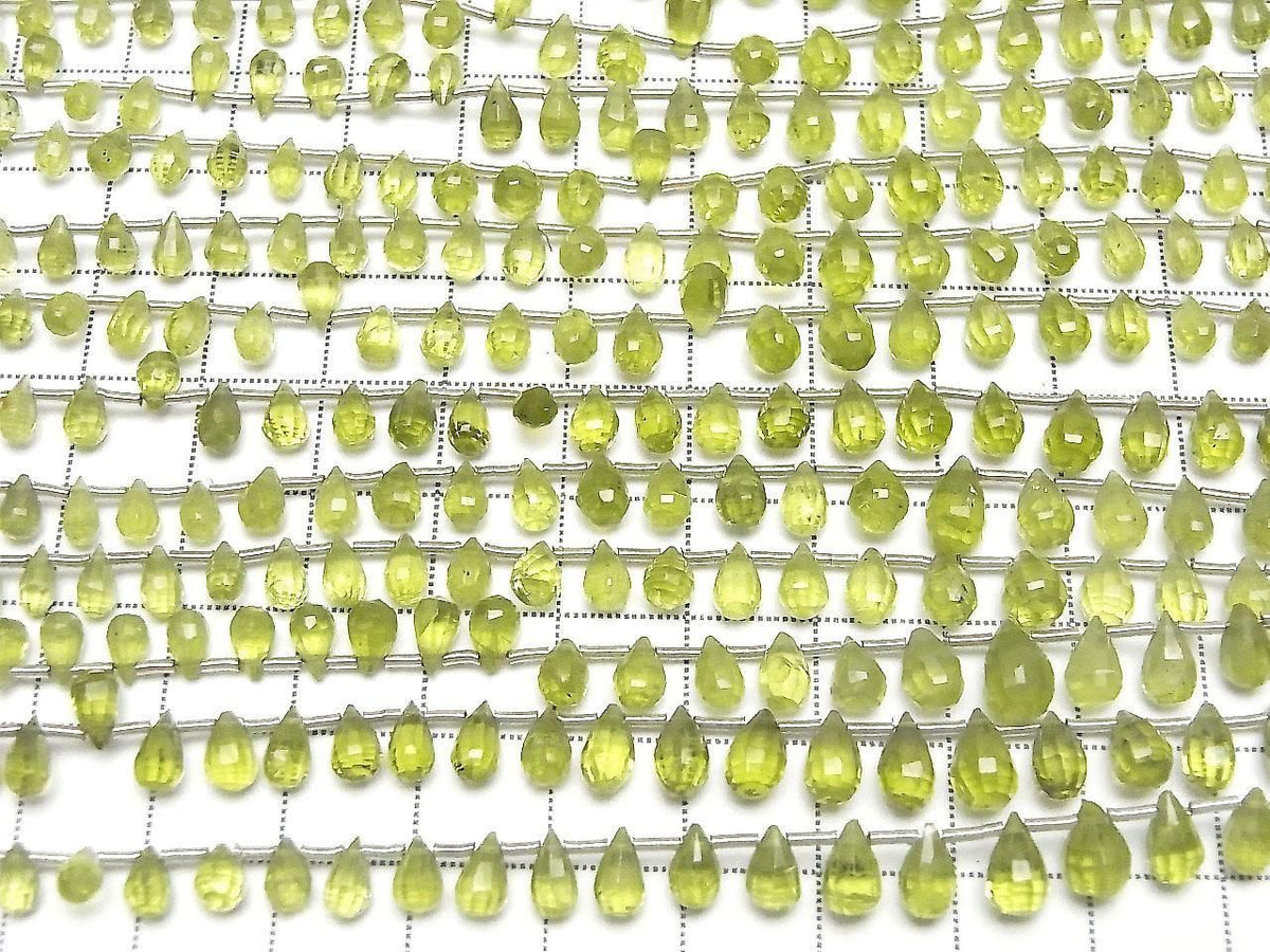 Peridot AA++ Faceted Drop half or 1strand beads (aprx.7inch/18cm)