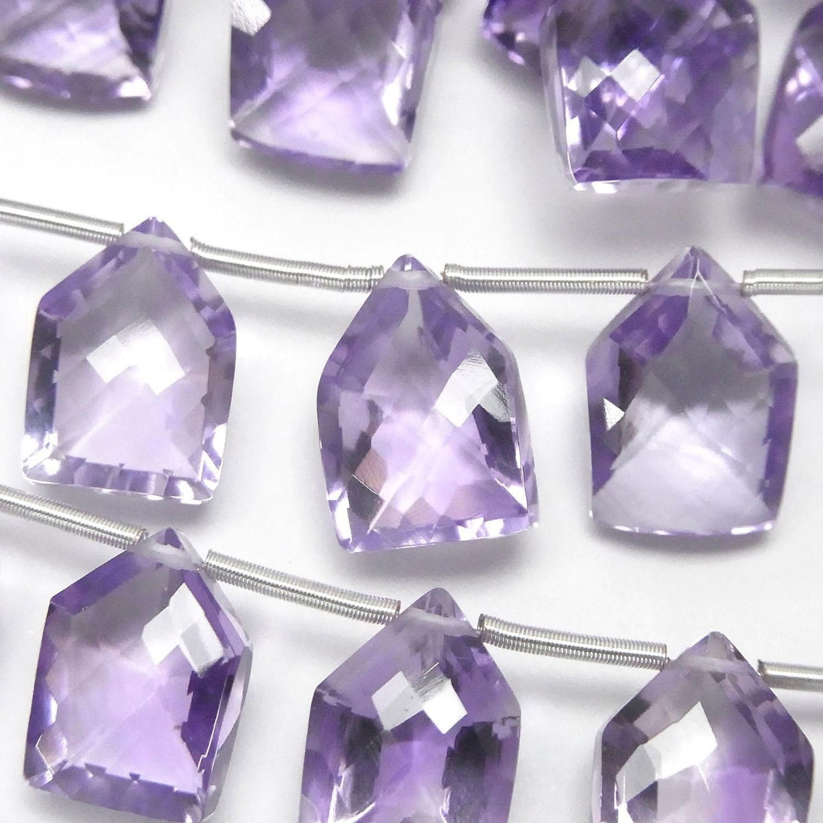 High Quality Pink Amethyst AAA Irregular Pentagon Cut Half or 1strand beads (8pcs)