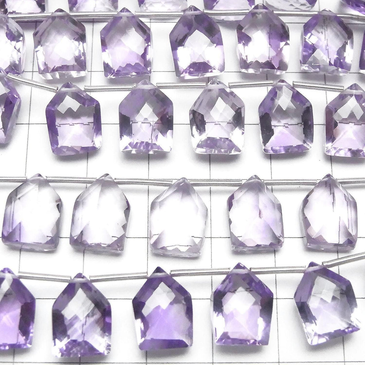 High Quality Pink Amethyst AAA Irregular Pentagon Cut Half or 1strand beads (8pcs)