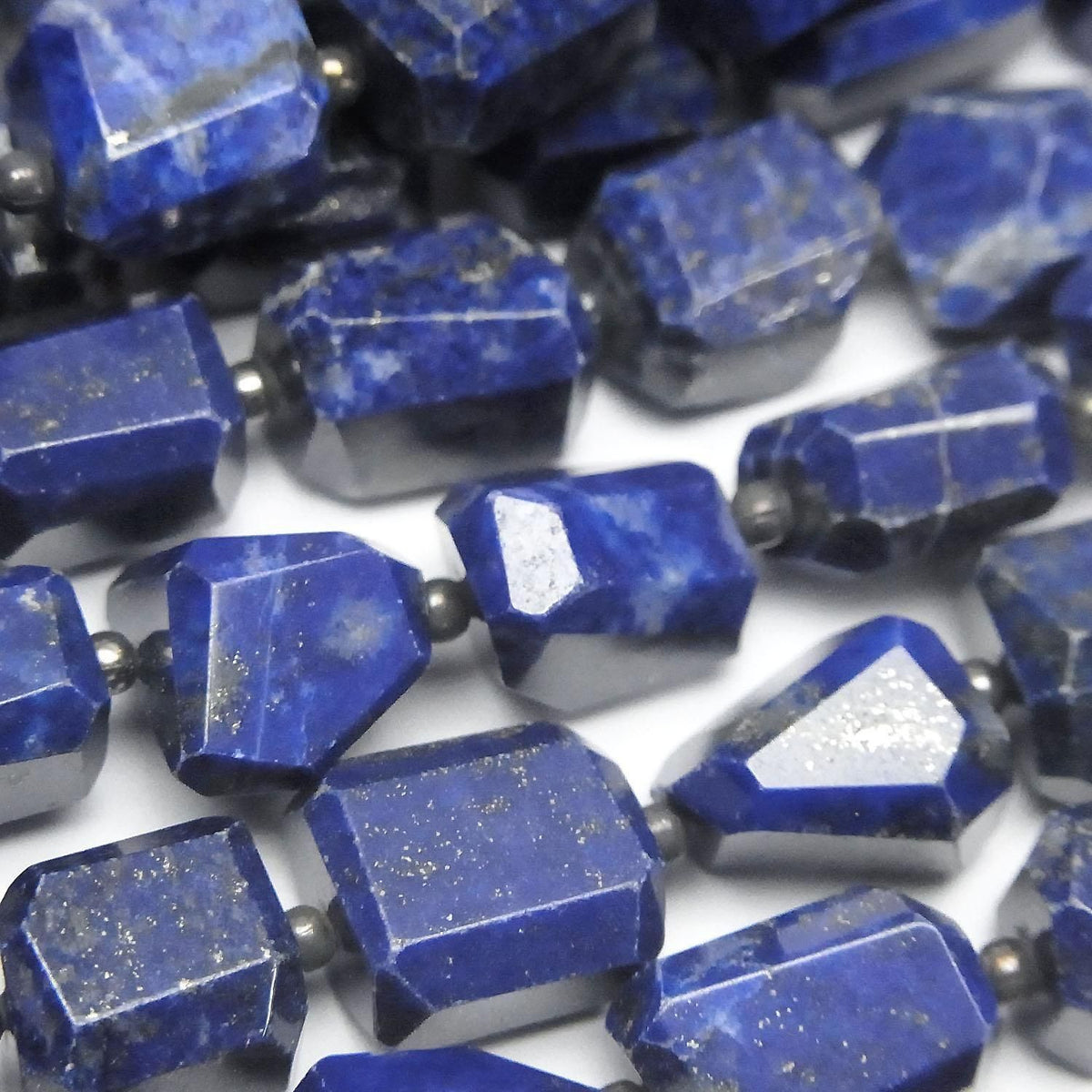 Lapislazuli AA++ Faceted Nugget half or 1strand beads (aprx.7inch/18cm)