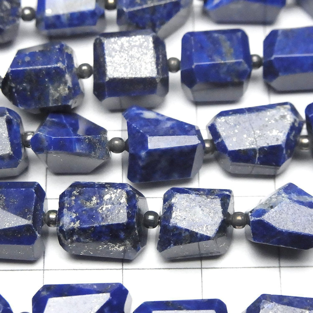 Lapislazuli AA++ Faceted Nugget half or 1strand beads (aprx.7inch/18cm)