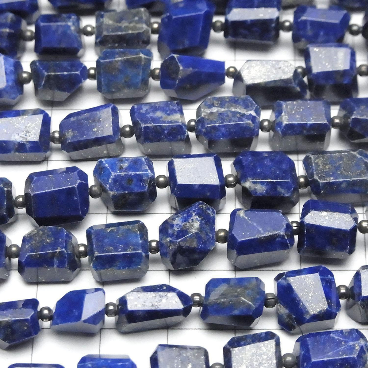 Lapislazuli AA++ Faceted Nugget half or 1strand beads (aprx.7inch/18cm)