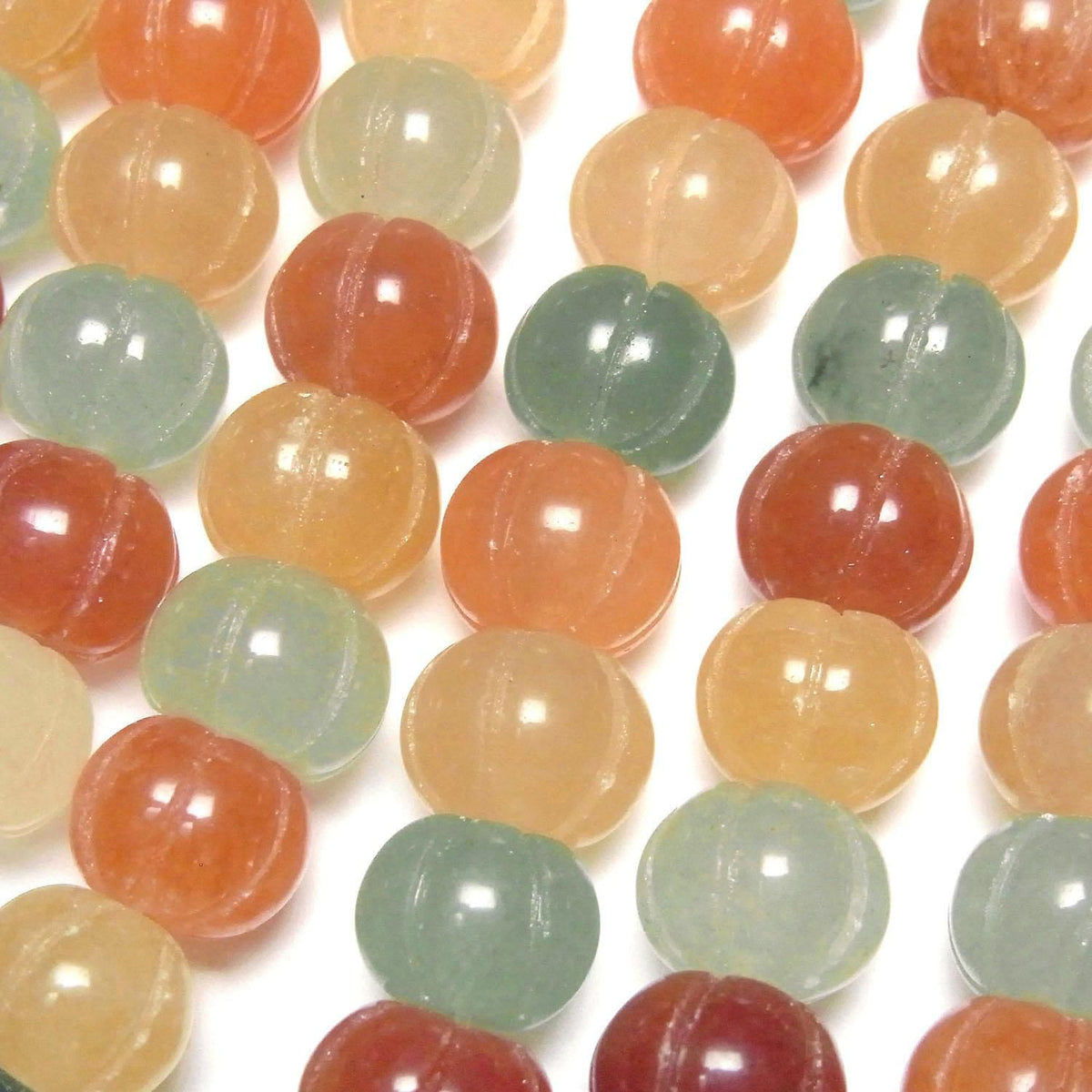 Mixed Stone Pumpkin Shape 10x10x8mm 1strand beads (aprx.15inch/38cm)