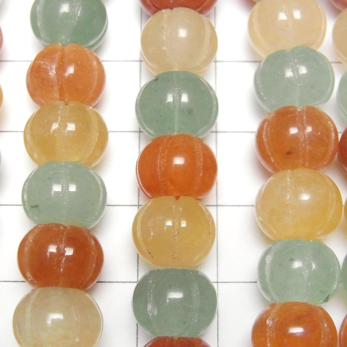 Mixed Stone Pumpkin Shape 10x10x8mm 1strand beads (aprx.15inch/38cm)
