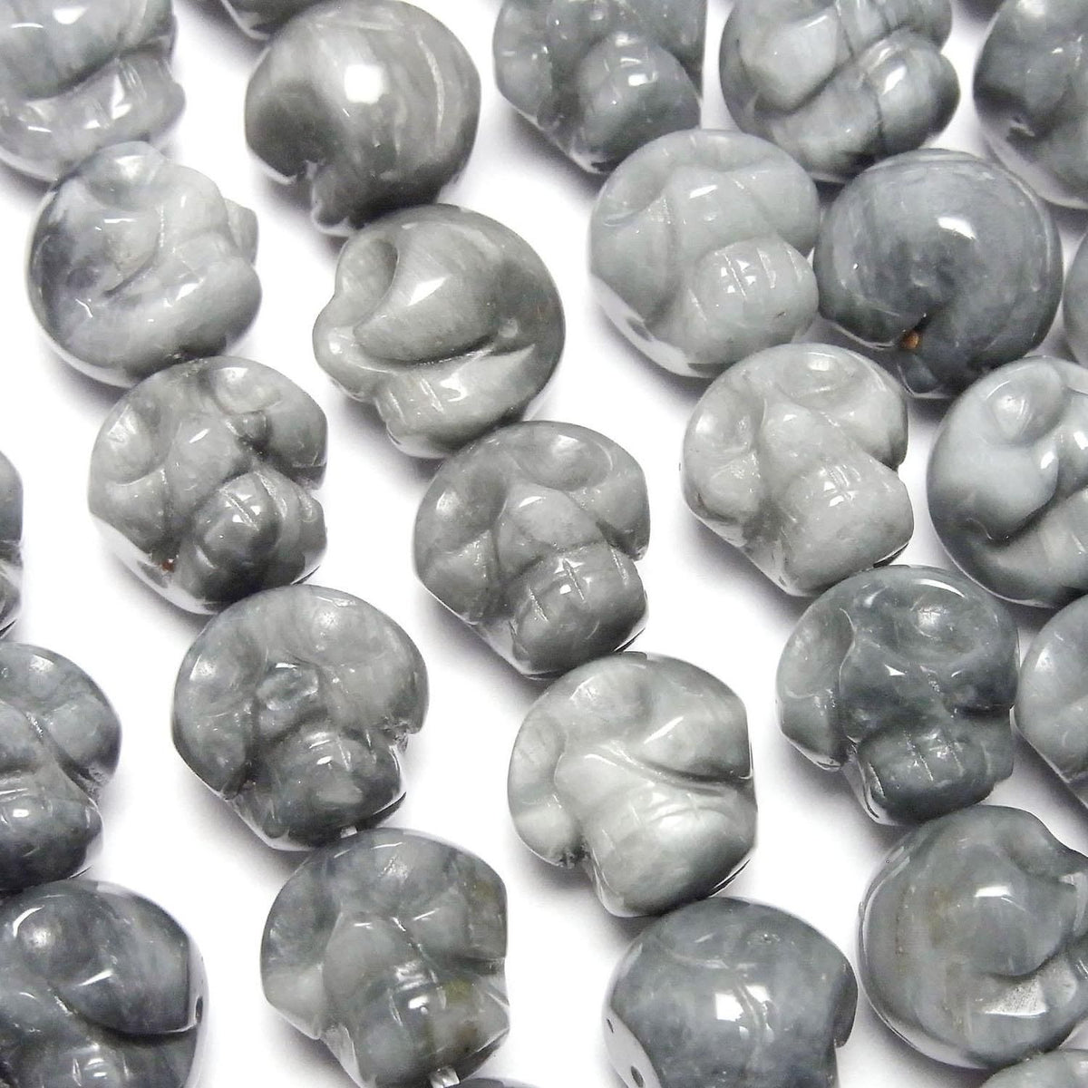 Brazilian Eagle Eye AA++ Skull Vertical Hole 12mm 1/4 or 1strand beads (approx. 15 inch/38 cm)