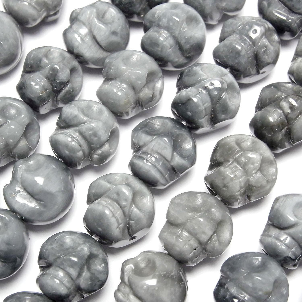 Brazilian Eagle Eye AA++ Skull Vertical Hole 14mm 1/4 or 1strand beads (approx. 15 inches/37 cm)