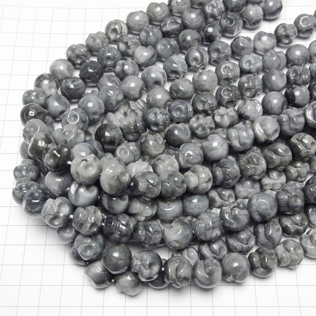Brazilian Eagle Eye AA++ Skull Vertical Hole 14mm 1/4 or 1strand beads (approx. 15 inches/37 cm)