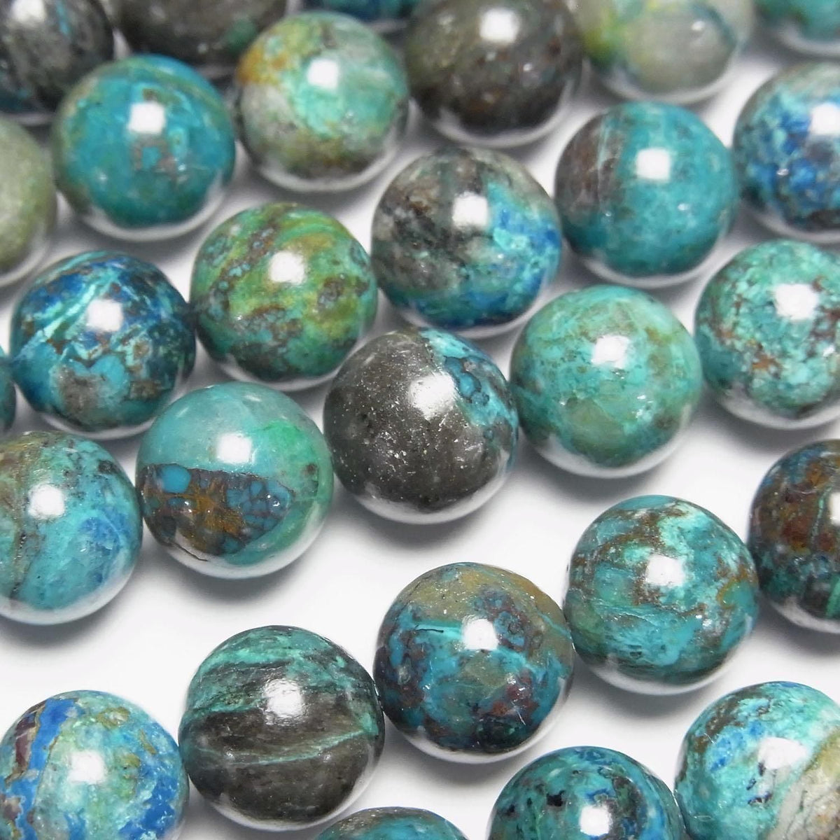 Chrysocolla AA++ Round 9mm 1/4 or 1strand beads (aprx.15inch/36cm)