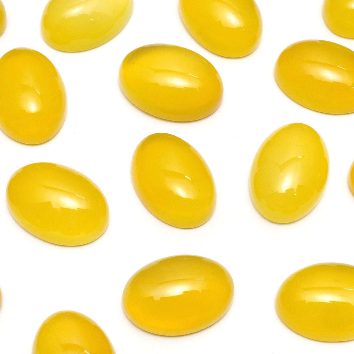 Yellow Chalcedony AAA Oval Cabochon 14x10mm 4pcs