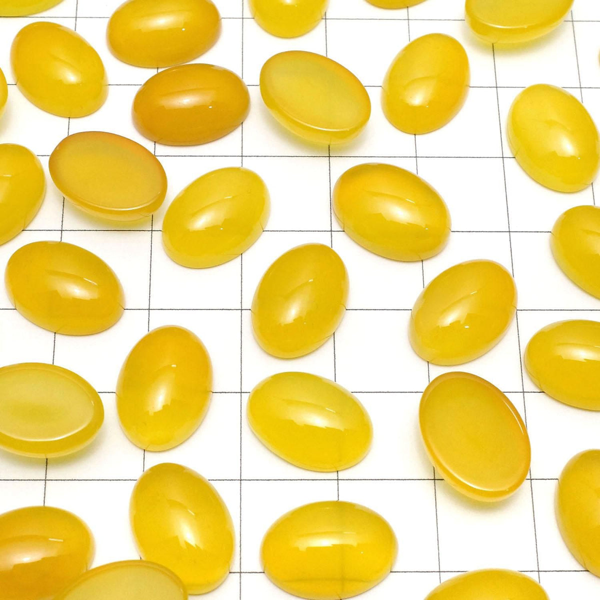Yellow Chalcedony AAA Oval Cabochon 14x10mm 4pcs