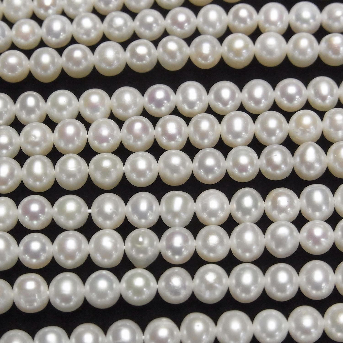 Fresh Water Pearl AA++ Potato 5mm White 1strand beads (approx. 15 inches/37 cm)