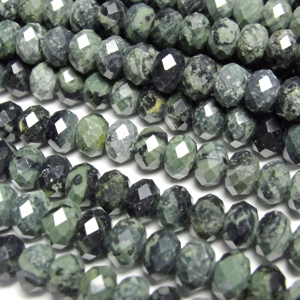 Kambaba Jasper Faceted Button Rondelle 6x6x4mm 1strand beads (aprx.15inch/36cm)High Quality!
