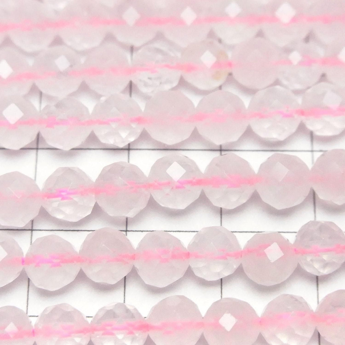 Rose Quartz AA++ 64Faceted Round 6mm 1strand beads (aprx.15inch/36cm)High Quality!