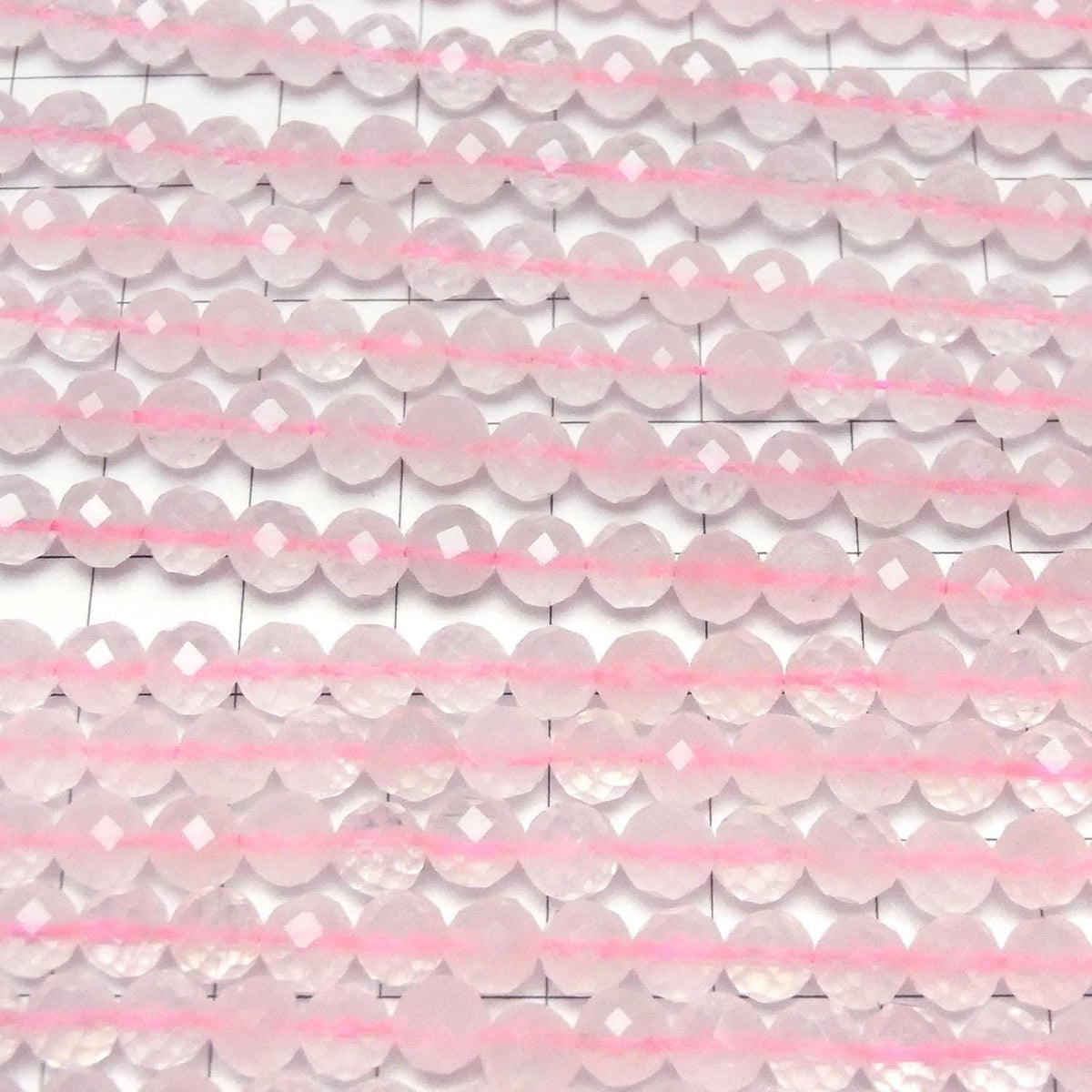 Rose Quartz AA++ 64Faceted Round 6mm 1strand beads (aprx.15inch/36cm)High Quality!