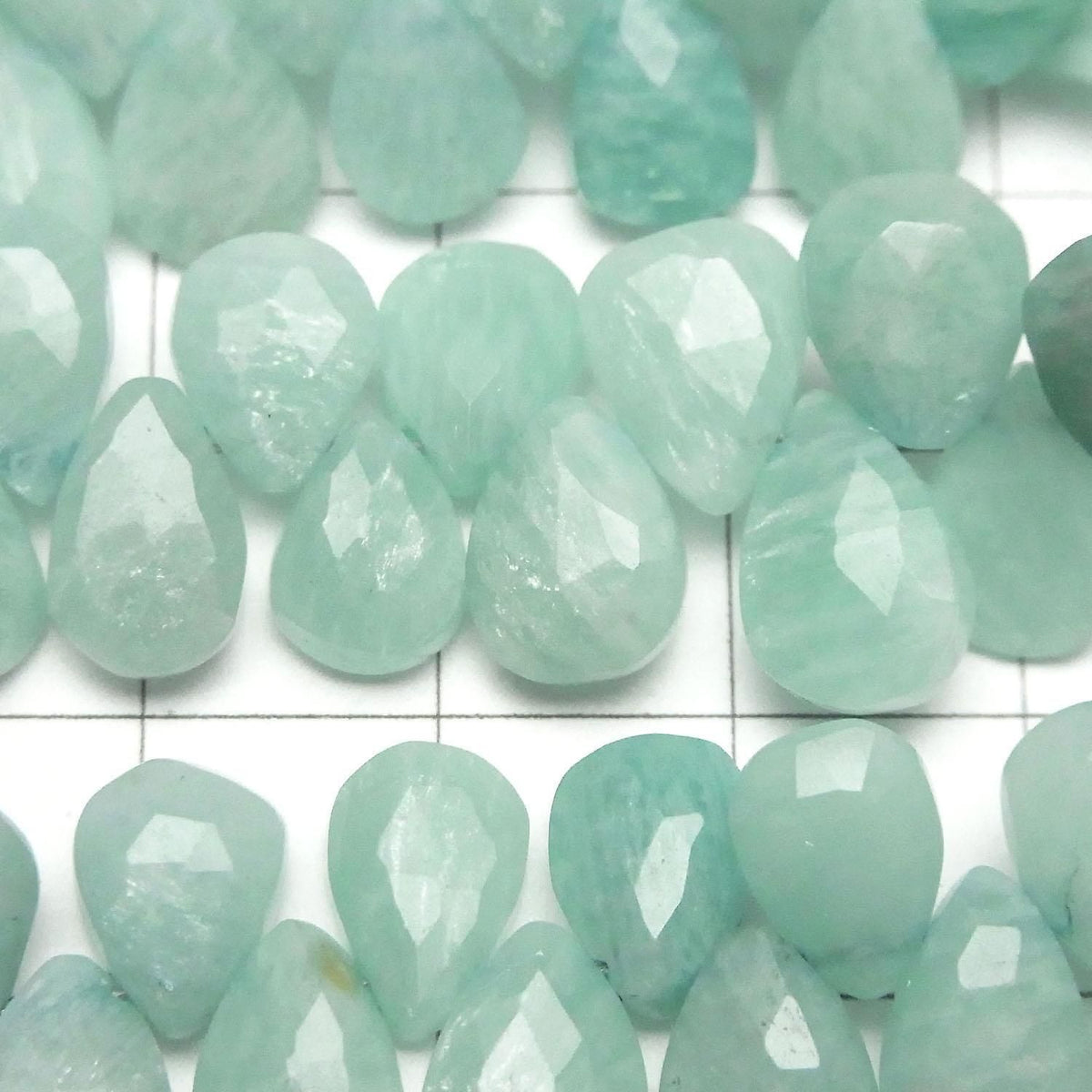 Amazonite AA++ Pear shape Faceted Briolette half or 1strand beads (aprx.7inch/17cm)