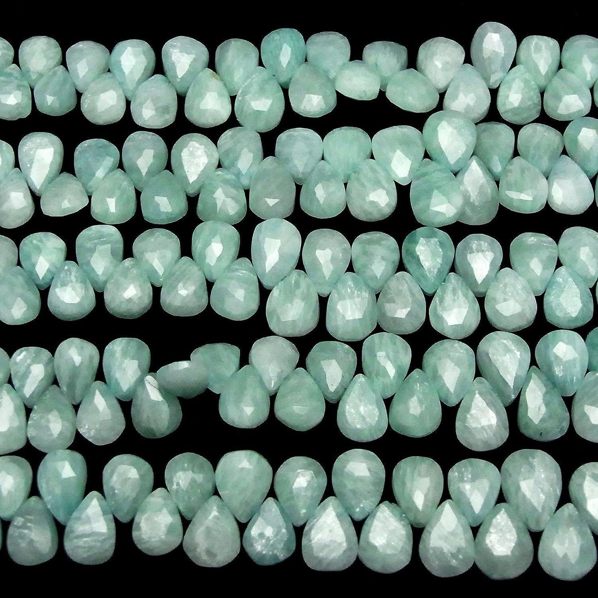 Amazonite AA++ Pear shape Faceted Briolette half or 1strand beads (aprx.7inch/17cm)