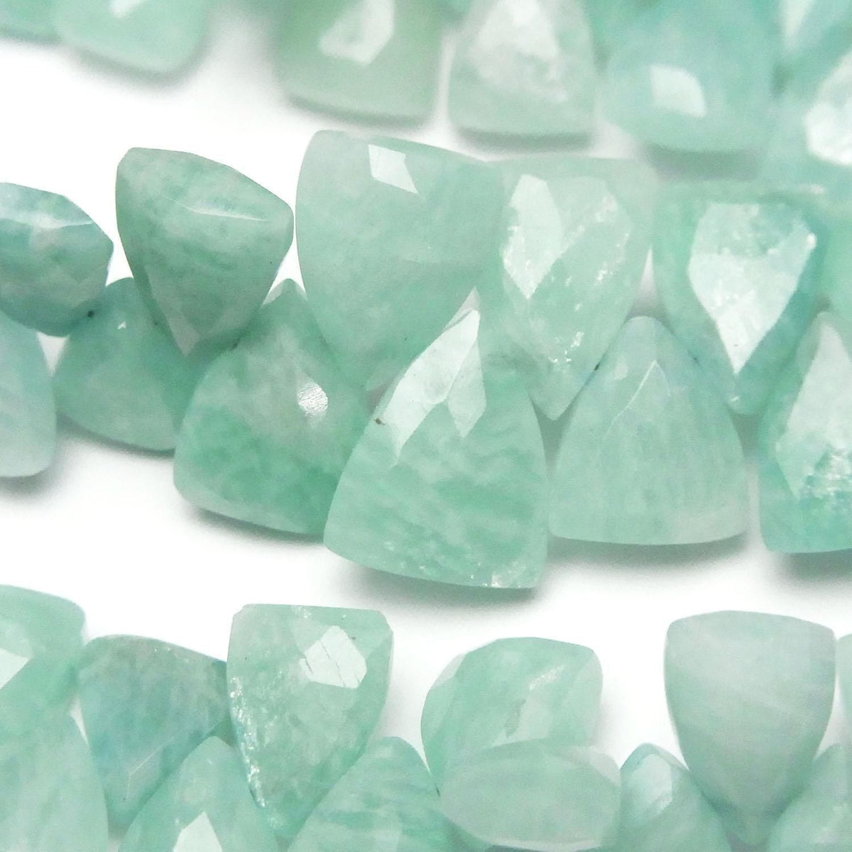 Amazonite AA++ Triangle Faceted Briolette half or 1strand beads (aprx.7inch/18cm)
