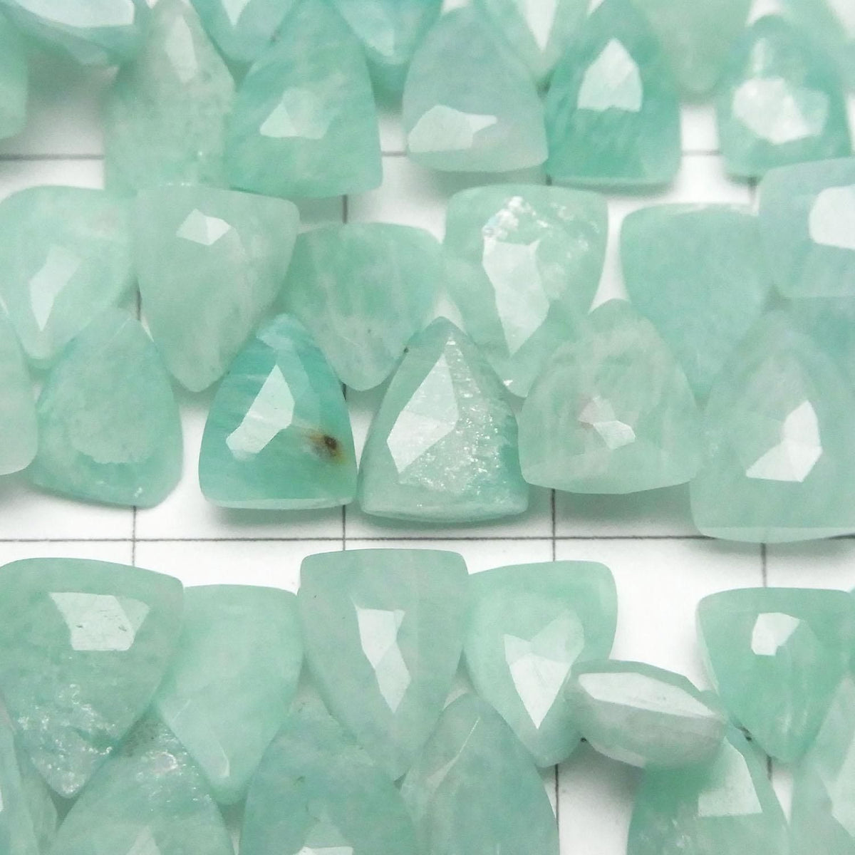 Amazonite AA++ Triangle Faceted Briolette half or 1strand beads (aprx.7inch/18cm)