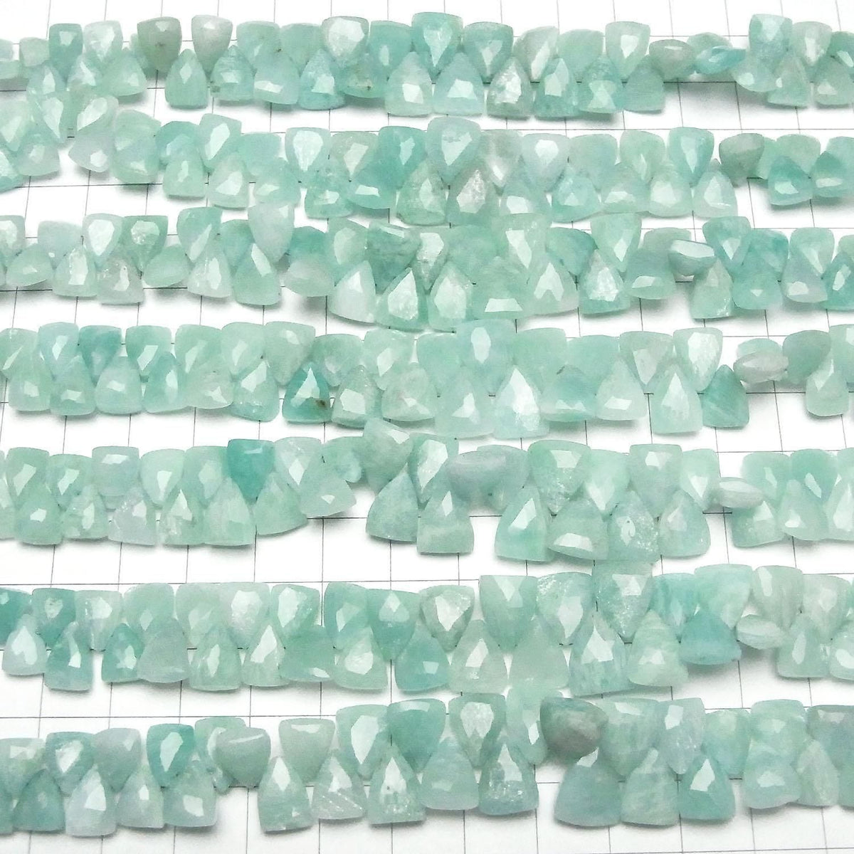 Amazonite AA++ Triangle Faceted Briolette half or 1strand beads (aprx.7inch/18cm)