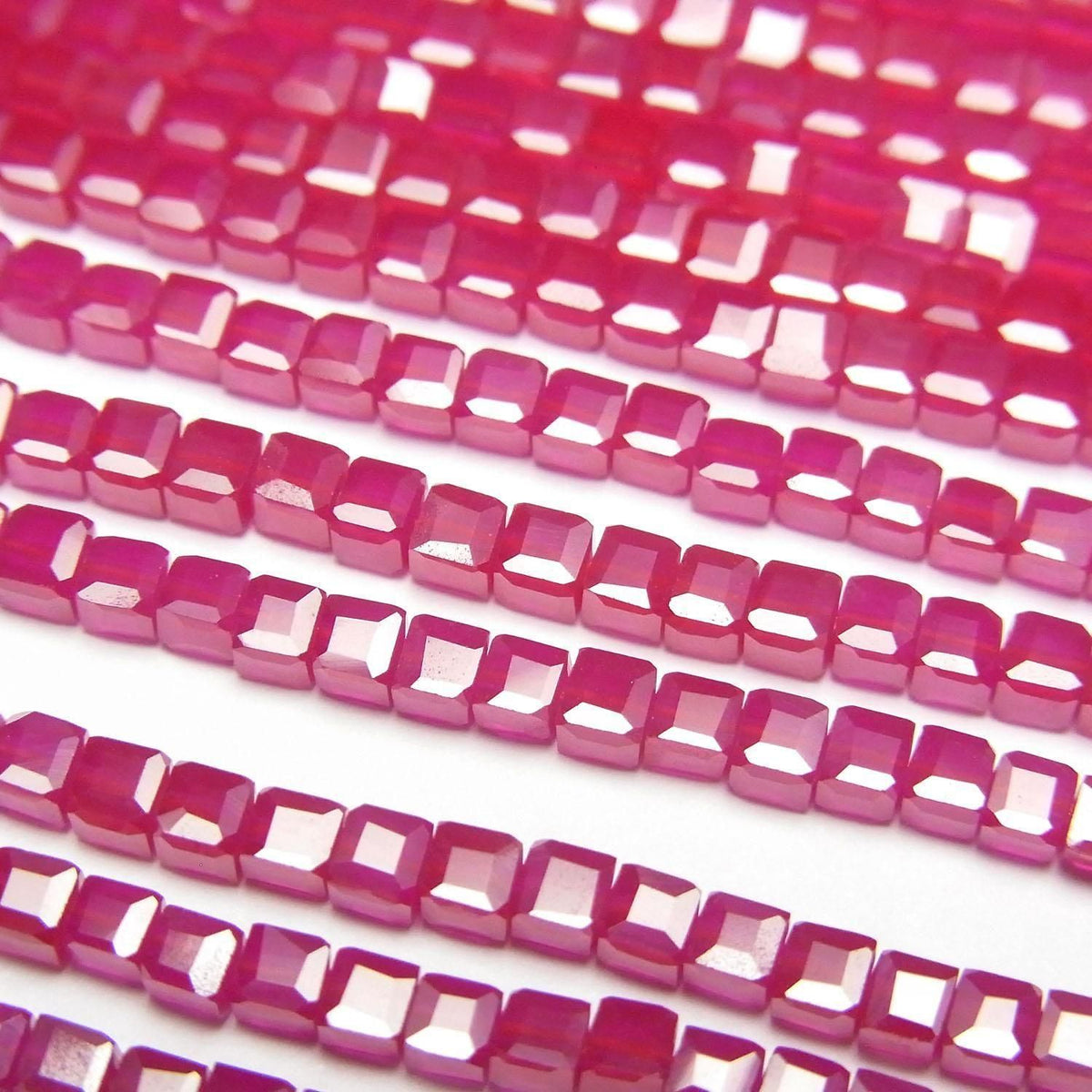 Synthetic Ruby AAA Cube Shape 2x2x2mm half or 1strand beads (aprx.15inch/36cm)High Quality!