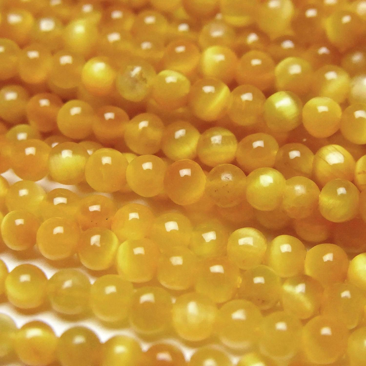 Yellow Tiger's Eye AAA- Round 3mm 1strand beads (approx. 15 inches/36 cm)