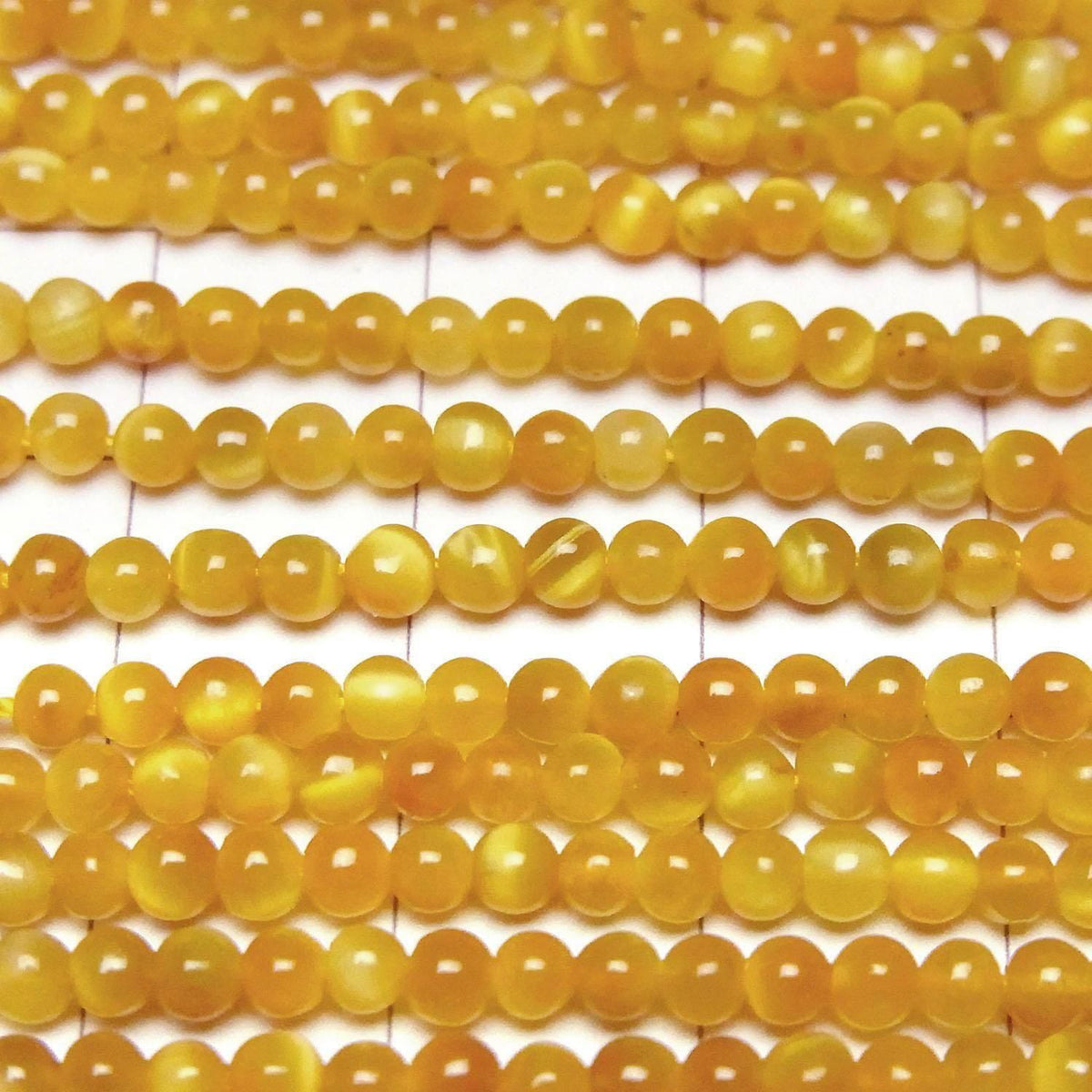 Yellow Tiger's Eye AAA- Round 3mm 1strand beads (approx. 15 inches/36 cm)