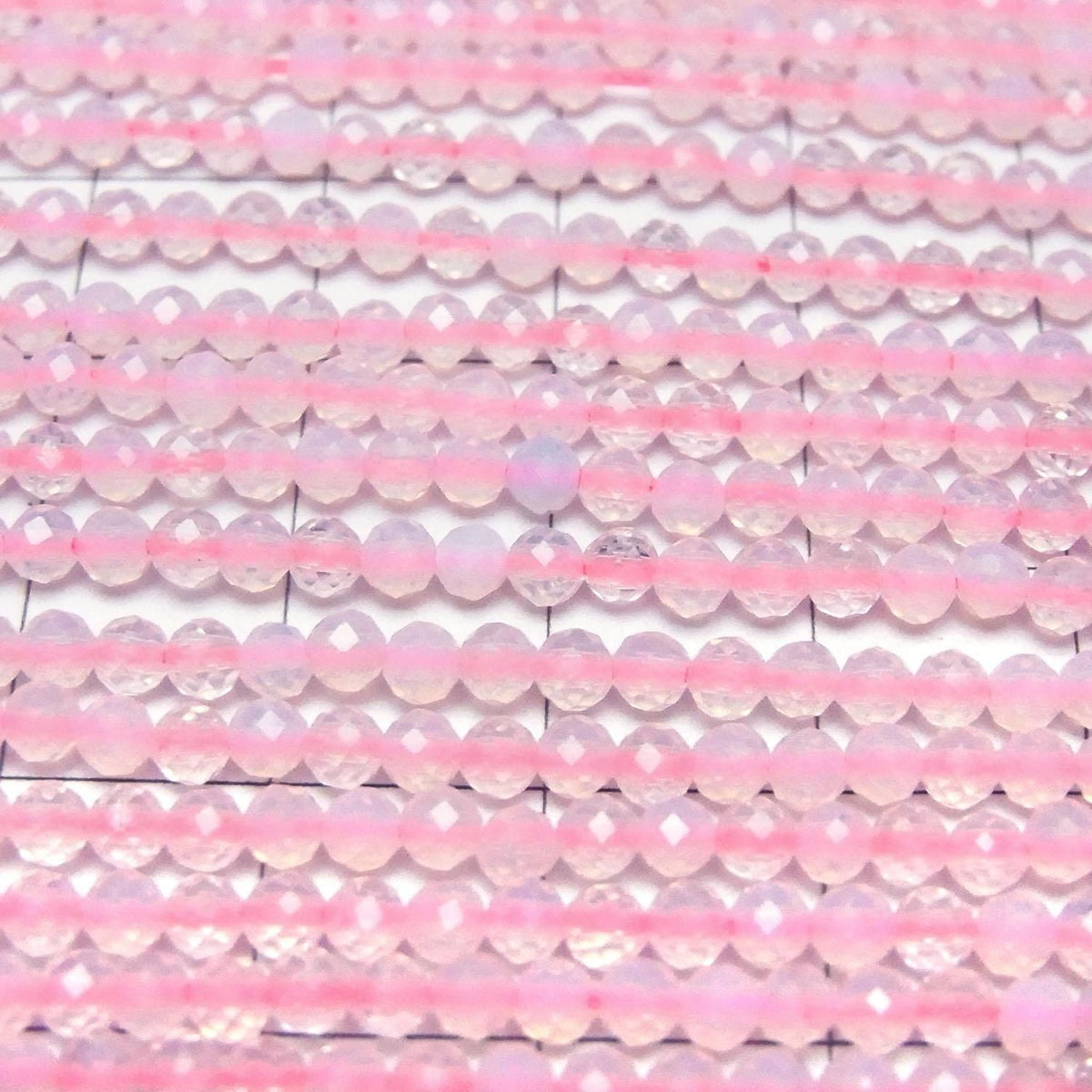 Synthetic Opal Faceted Round 3mm Pink 1strand beads (approx. 14 inches/34 cm)
