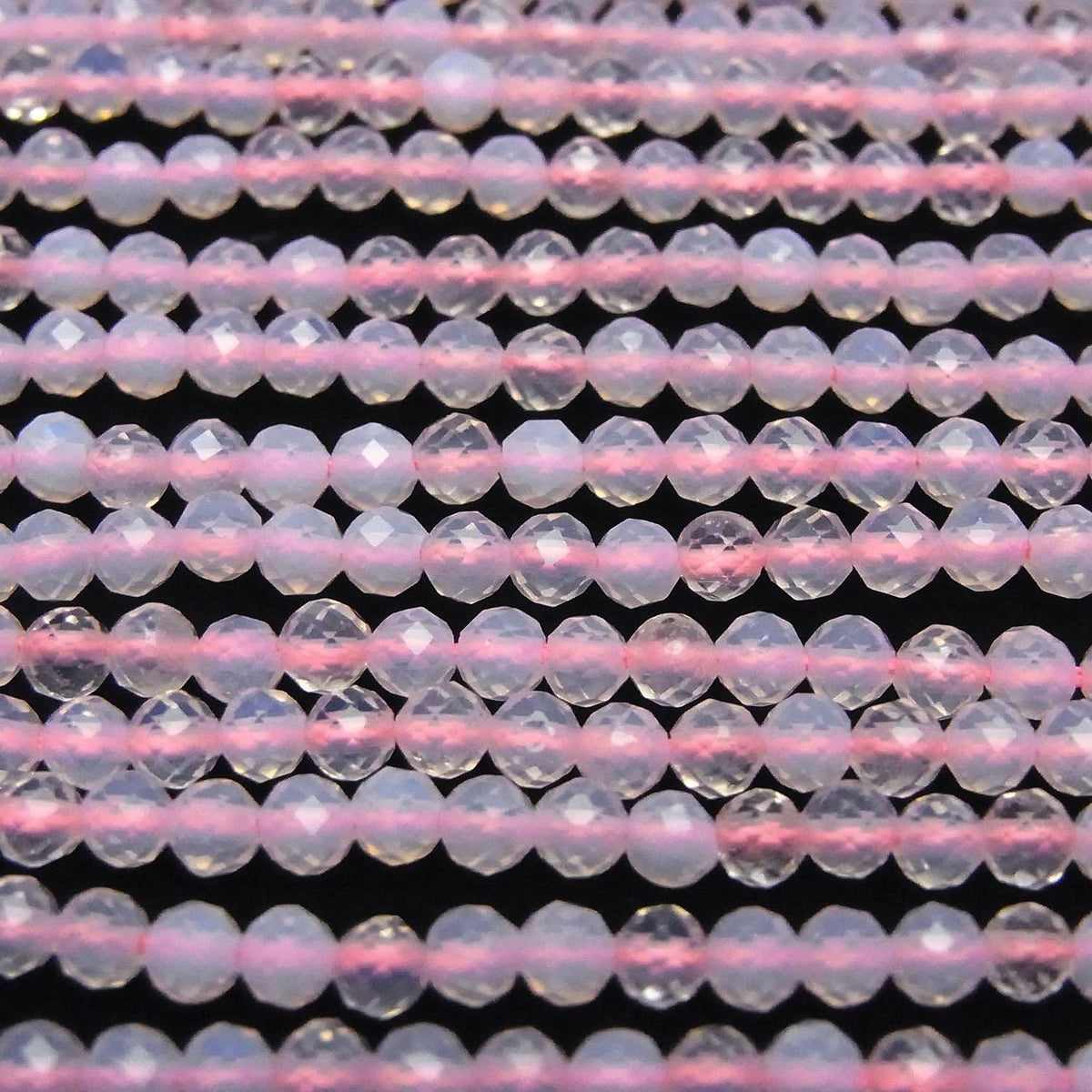 Synthetic Opal Faceted Round 3mm Pink 1strand beads (approx. 14 inches/34 cm)