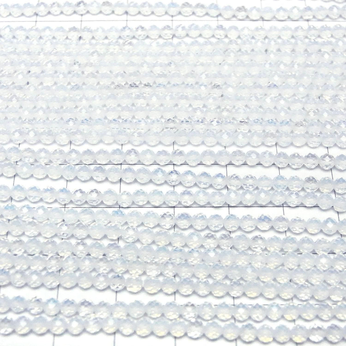 Synthetic Opal Faceted Round 3mm White 1strand beads (approx. 14 inches/34 cm)