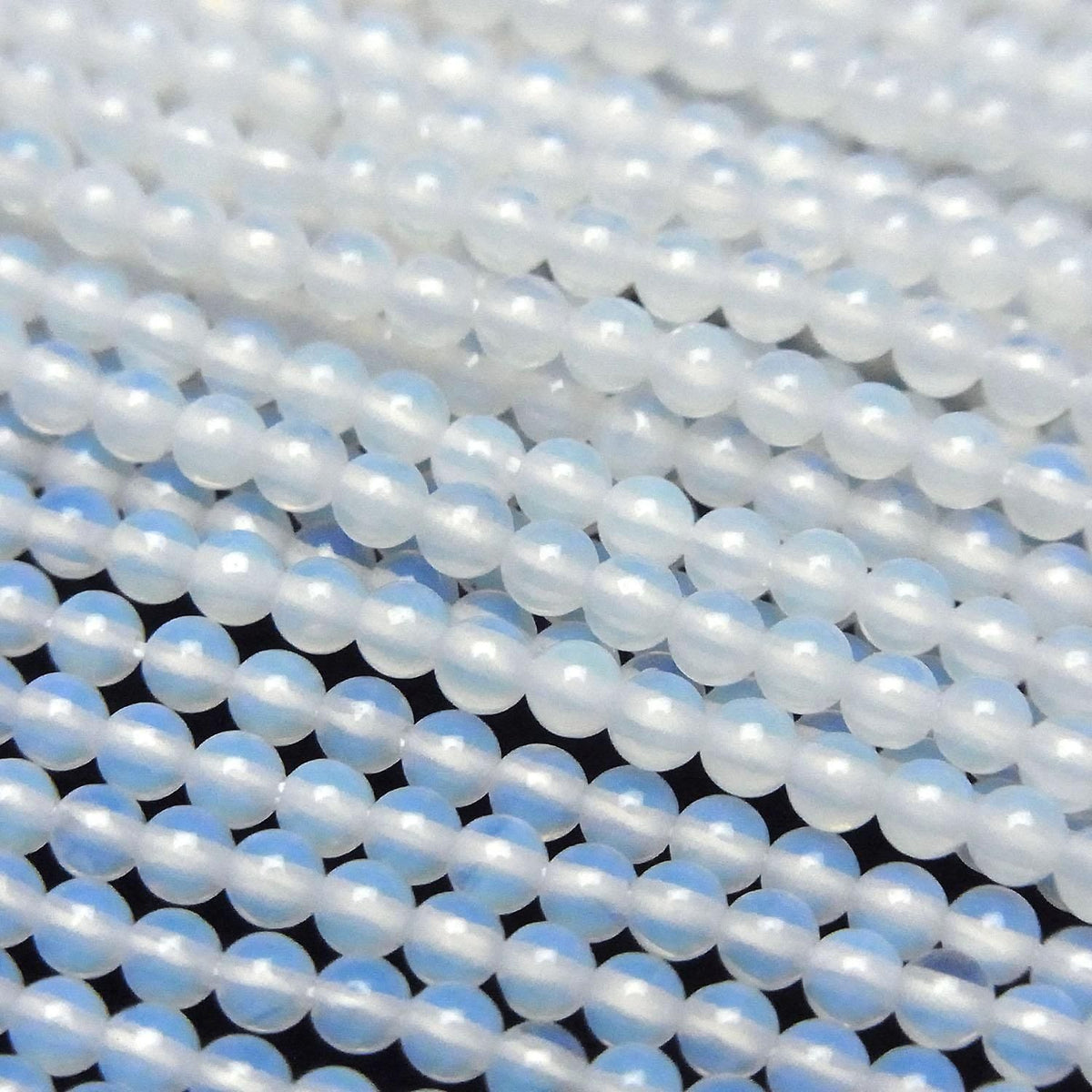 Synthetic Opal Round 2mm White 1strand beads (approx. 15 inches/36 cm)