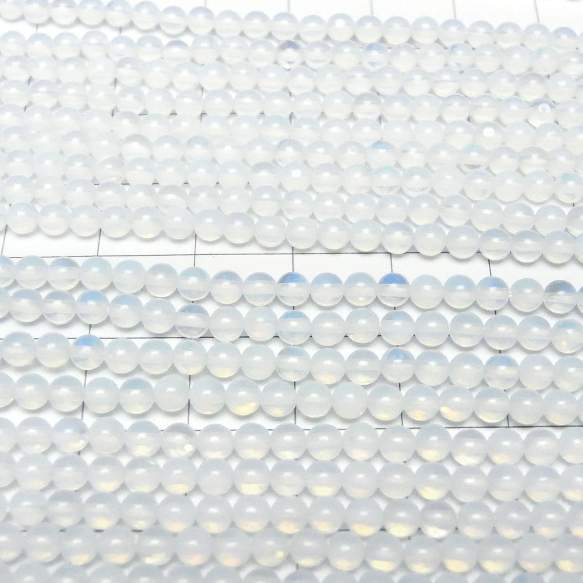 Synthetic Opal Round 3mm White 1strand beads (approx. 15 inches/36 cm)