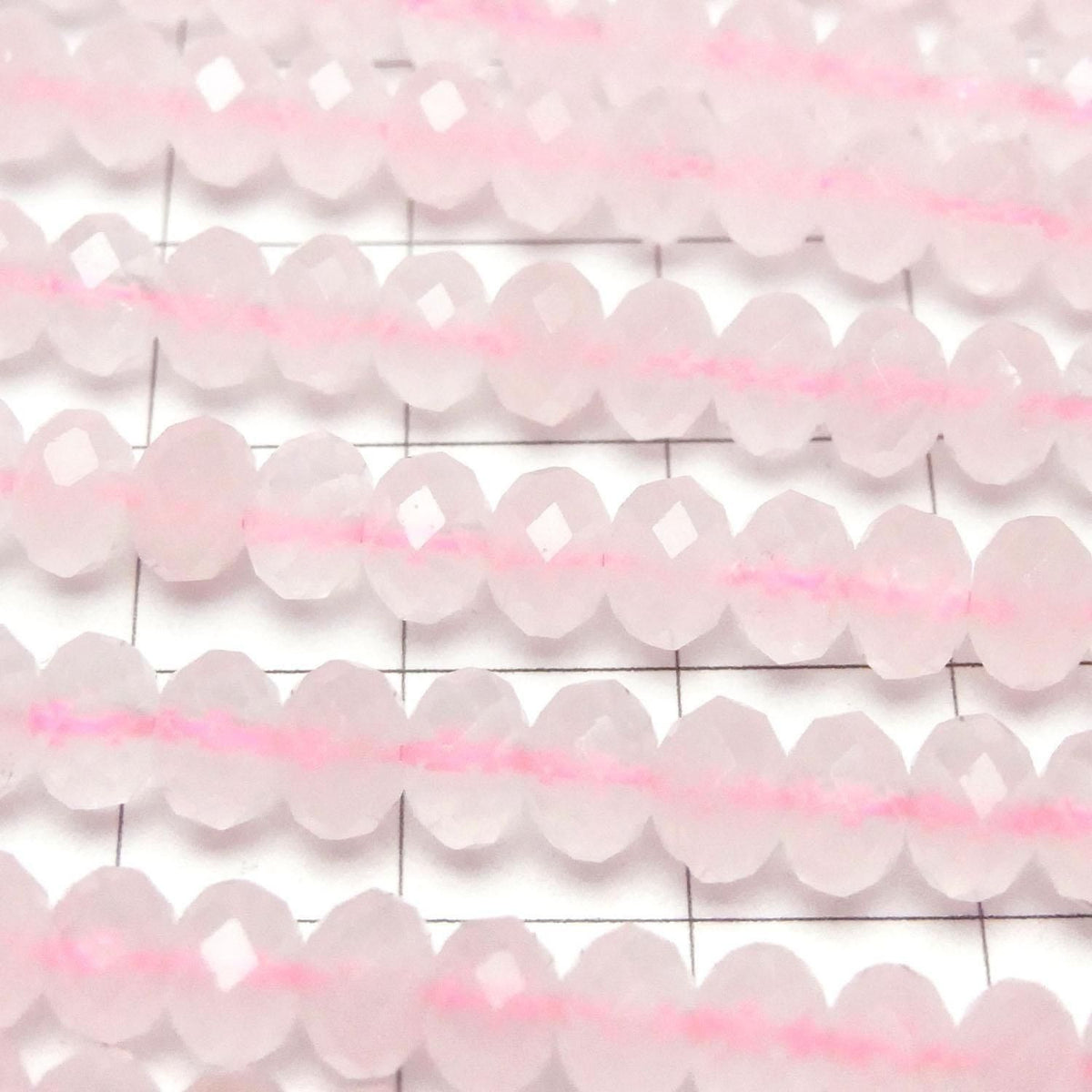 Rose Quartz AA++ Faceted Button Rondelle 6x6x4mm 1strand beads (aprx.15inch/38cm)High Quality!