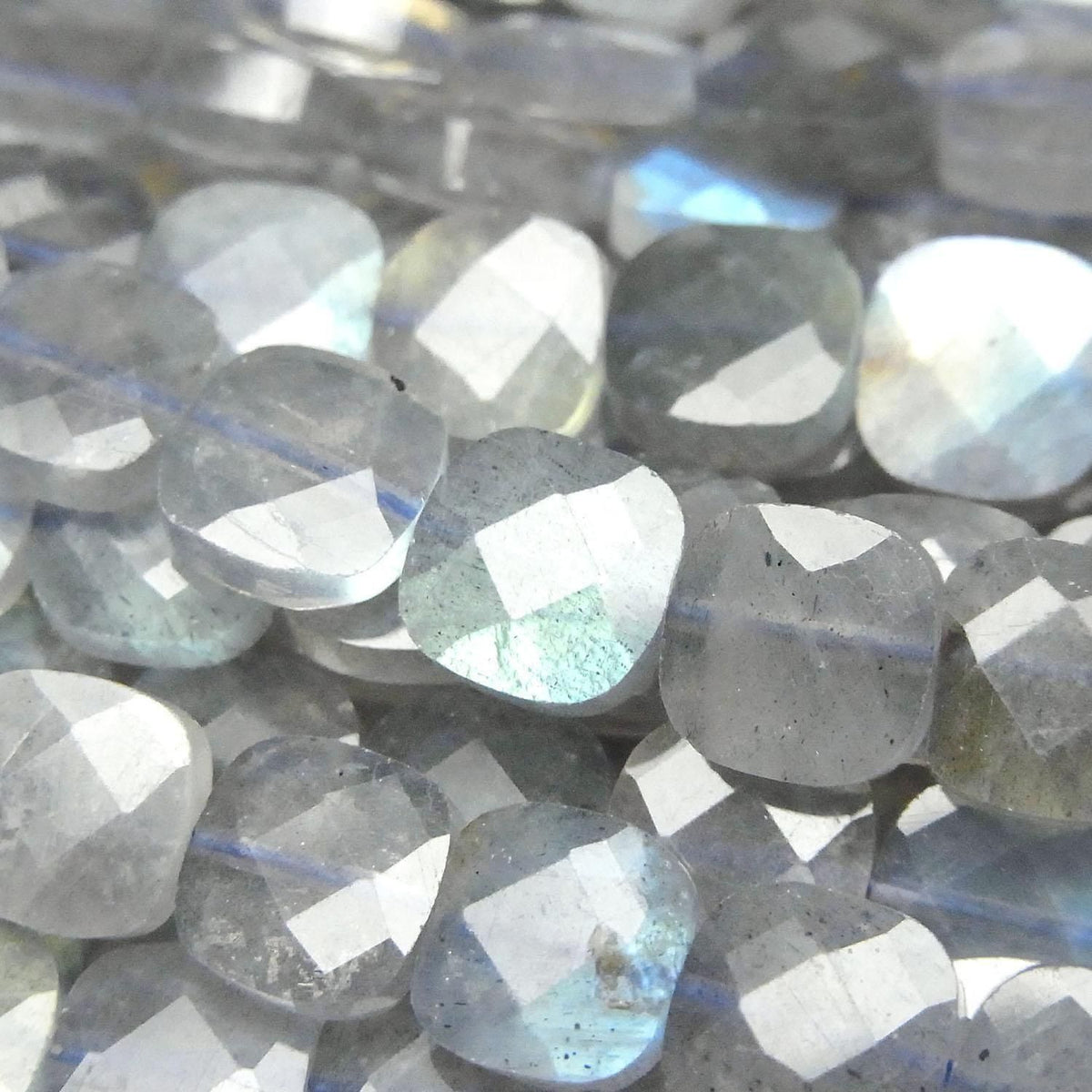 Labradorite AA++ Faceted Square 8x8mm half or 1strand beads (aprx.14inch/35cm)High Quality!