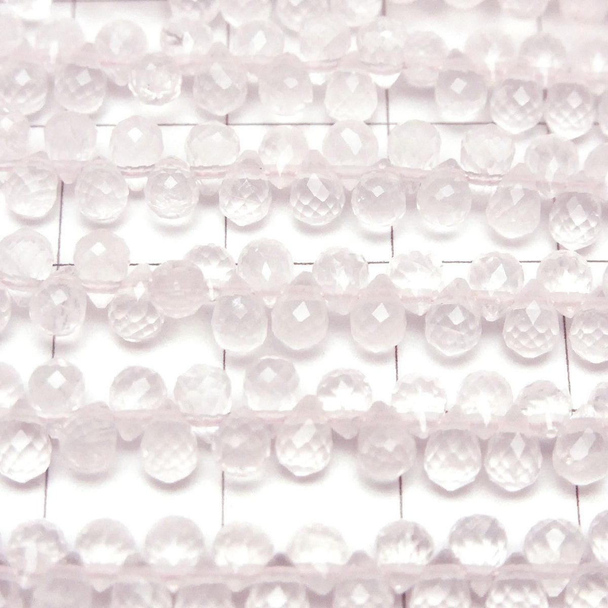 High Quality Rose Quartz AAA- Drop Faceted Briolette 4x3x3mm half or 1strand beads (aprx.6inch/14cm)High Quality!