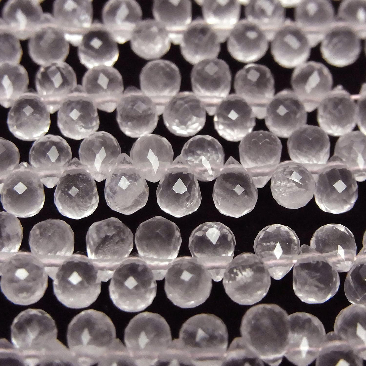 High Quality Rose Quartz AAA- Drop Faceted Briolette 4x3x3mm half or 1strand beads (aprx.6inch/14cm)High Quality!