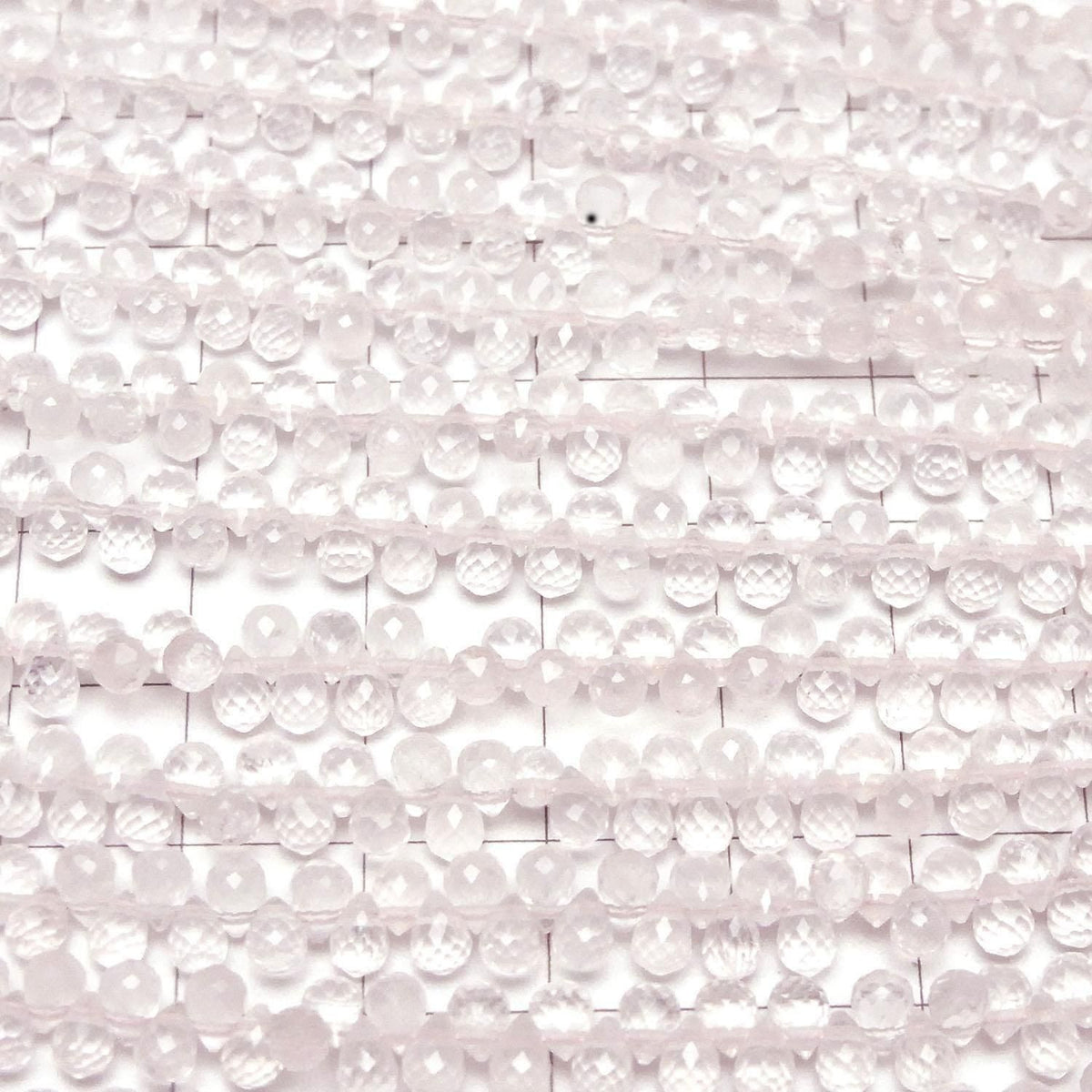High Quality Rose Quartz AAA- Drop Faceted Briolette 4x3x3mm half or 1strand beads (aprx.6inch/14cm)High Quality!