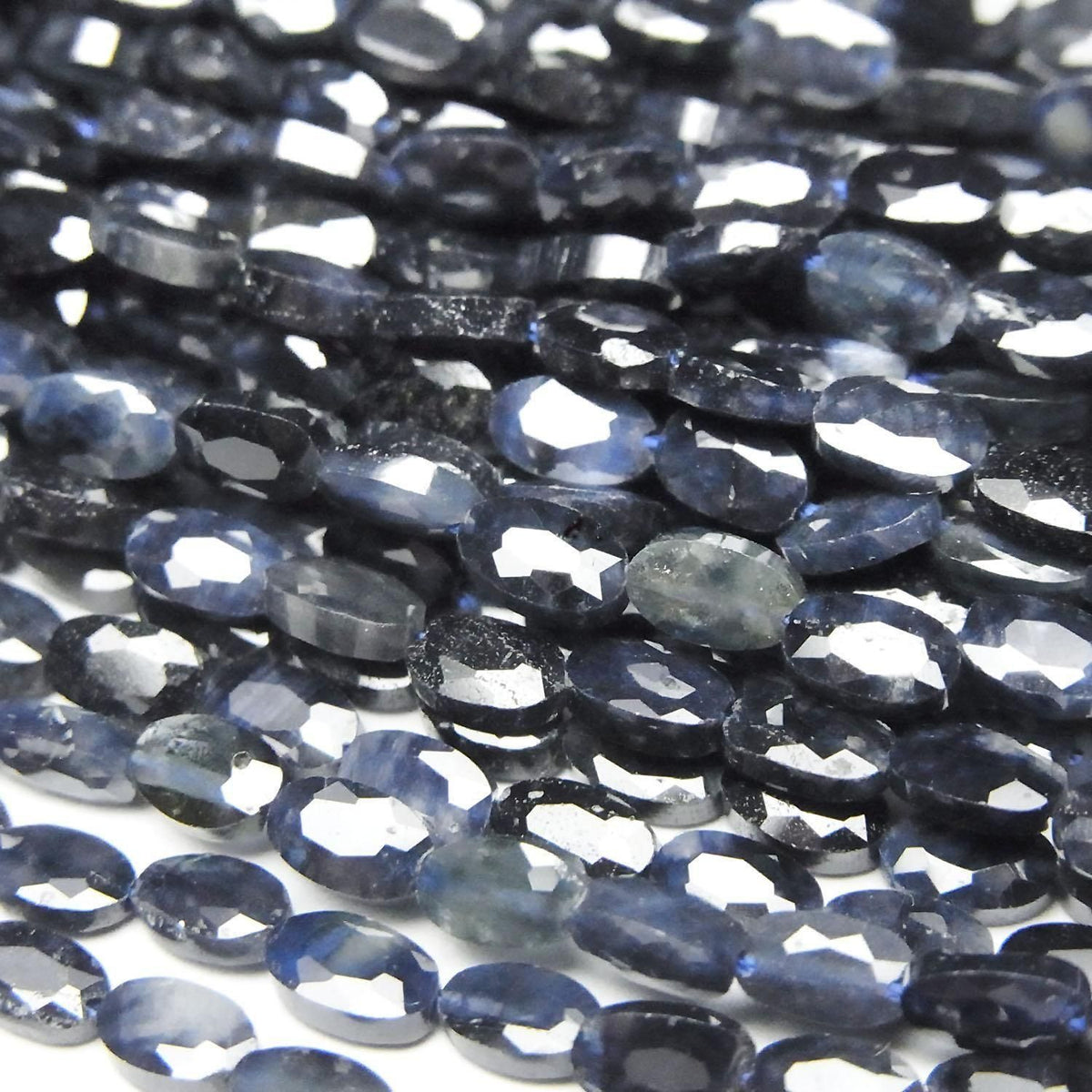 Sapphire AA+ Faceted Oval 5x3mm half or 1strand beads (aprx.14inch/34cm)High Quality!