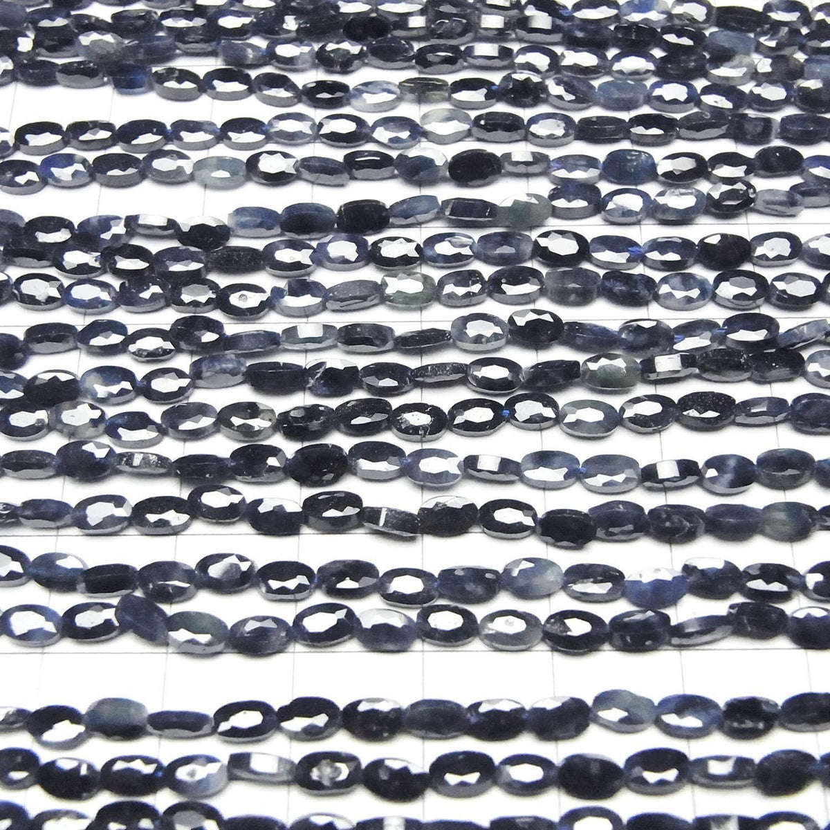Sapphire AA+ Faceted Oval 5x3mm half or 1strand beads (aprx.14inch/34cm)High Quality!
