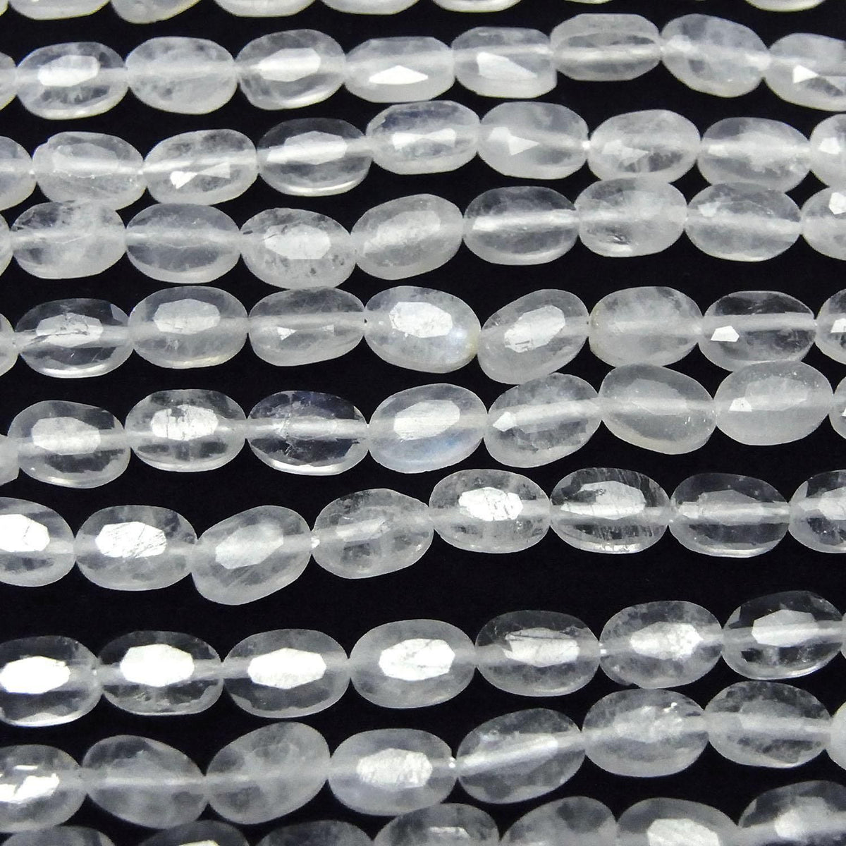 Royal Blue Moonstone AA+ Faceted Oval 6x4mm half or 1strand beads (approx. 14inch/34cm) High Quality!