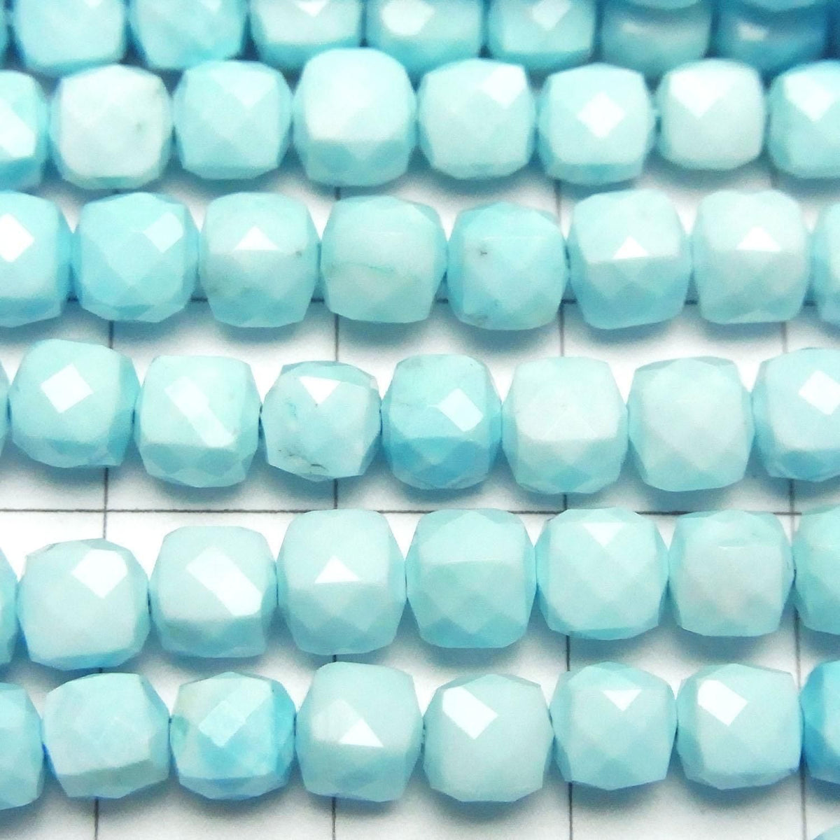 Magnesite Turquoise Light Blue Cube Shape 5x5x5mm 1strand beads (approx. 15inch/36cm) High Quality!