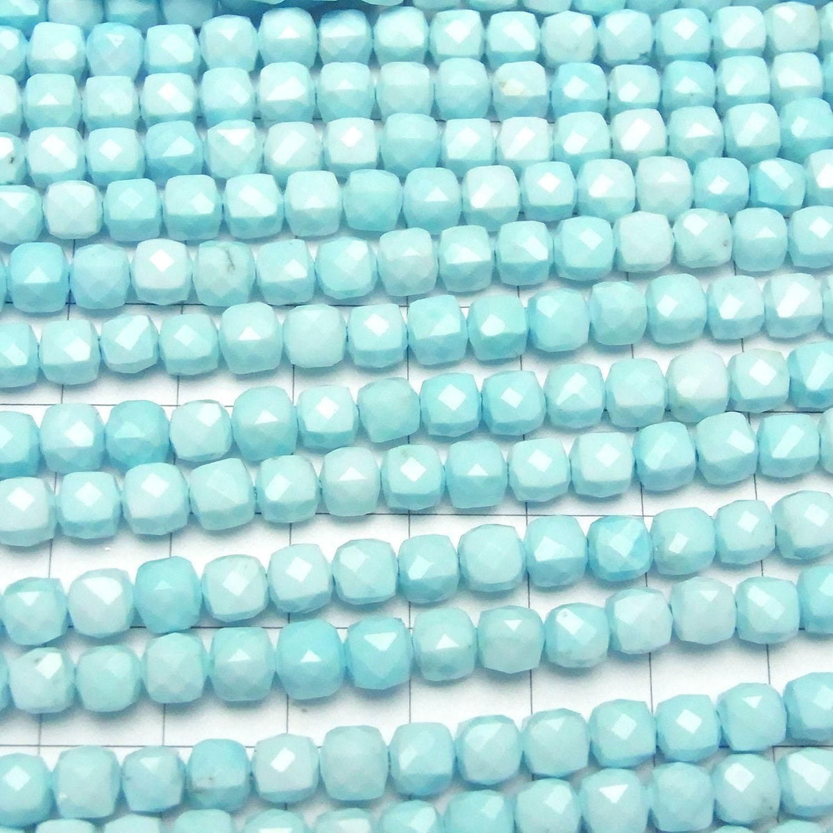 Magnesite Turquoise Light Blue Cube Shape 5x5x5mm 1strand beads (approx. 15inch/36cm) High Quality!