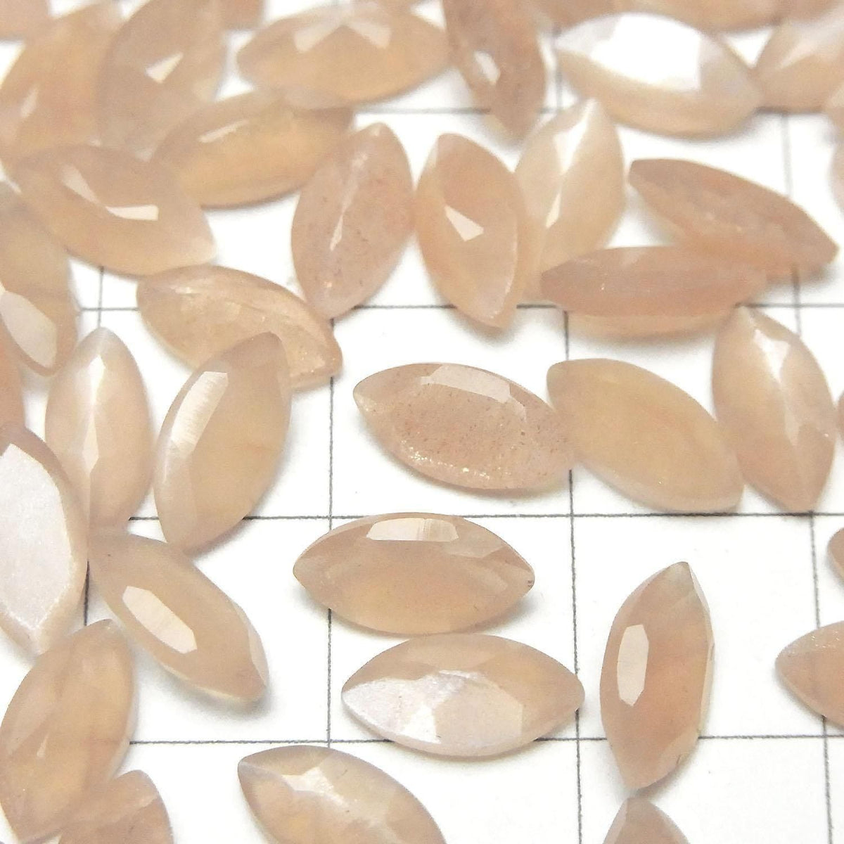 High Quality Peach Moonstone AAA Loose stone Marquise Faceted 10x5mm 3pcs