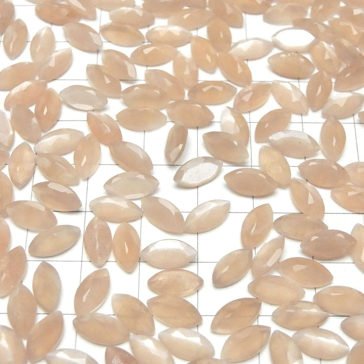 High Quality Peach Moonstone AAA Loose stone Marquise Faceted 10x5mm 3pcs
