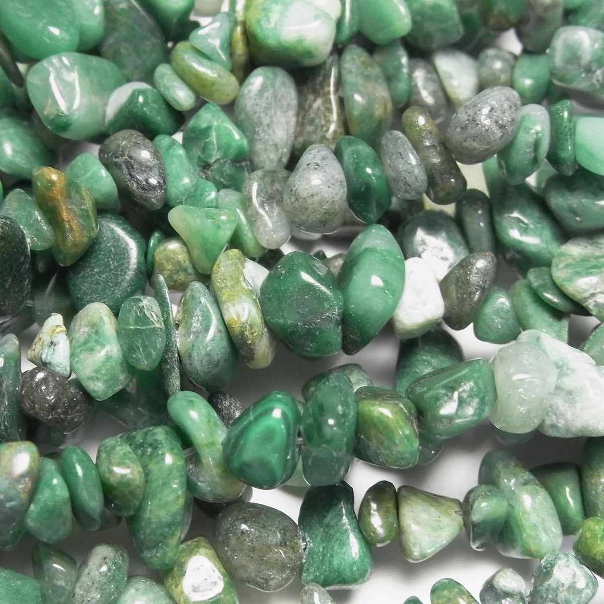 Green Quartz Chips (Small Nugget) 1strand beads (approx. 30 inches/74 cm)