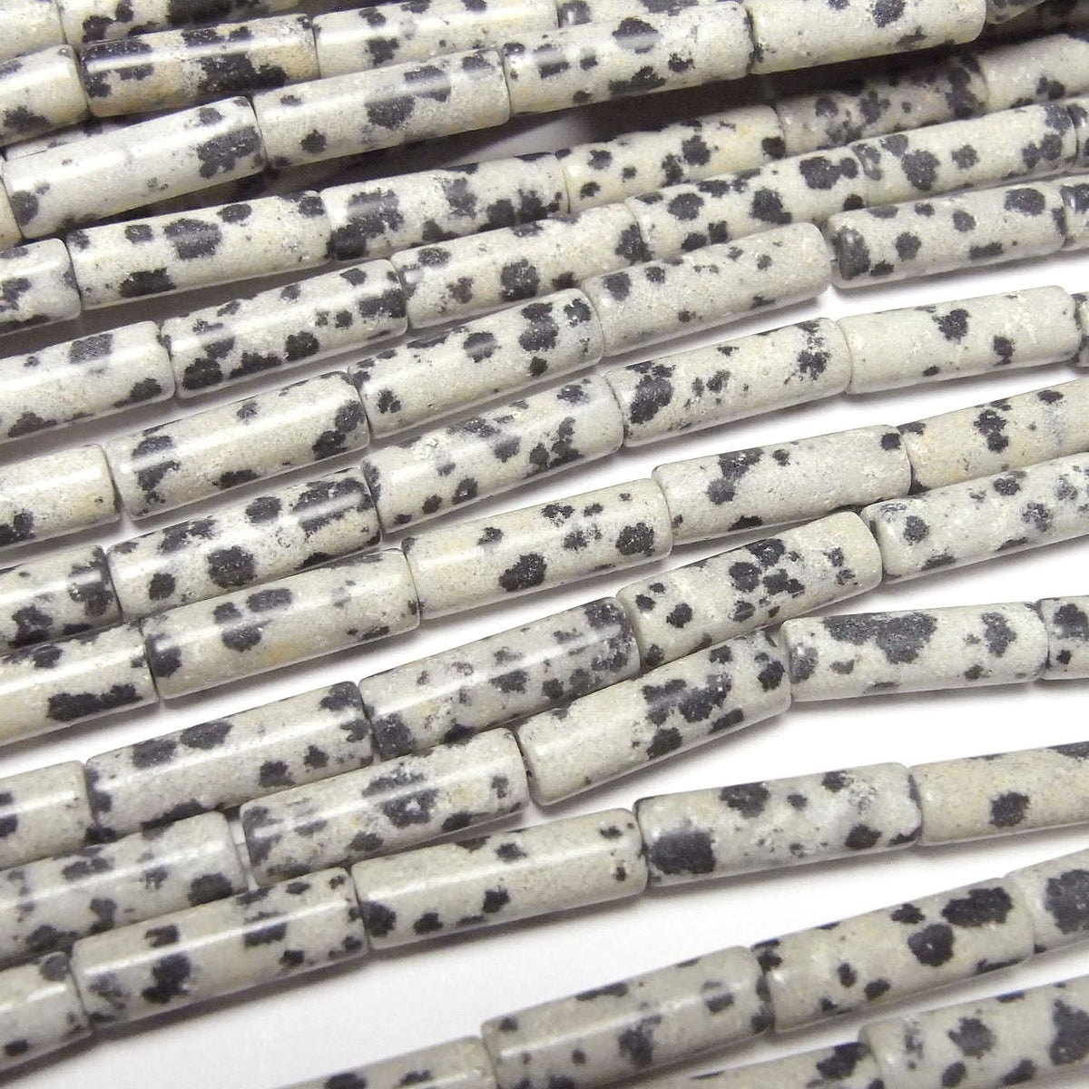 Dalmatian Jasper Tube 13x4x4mm 1strand beads (approx. 15inch/37cm)