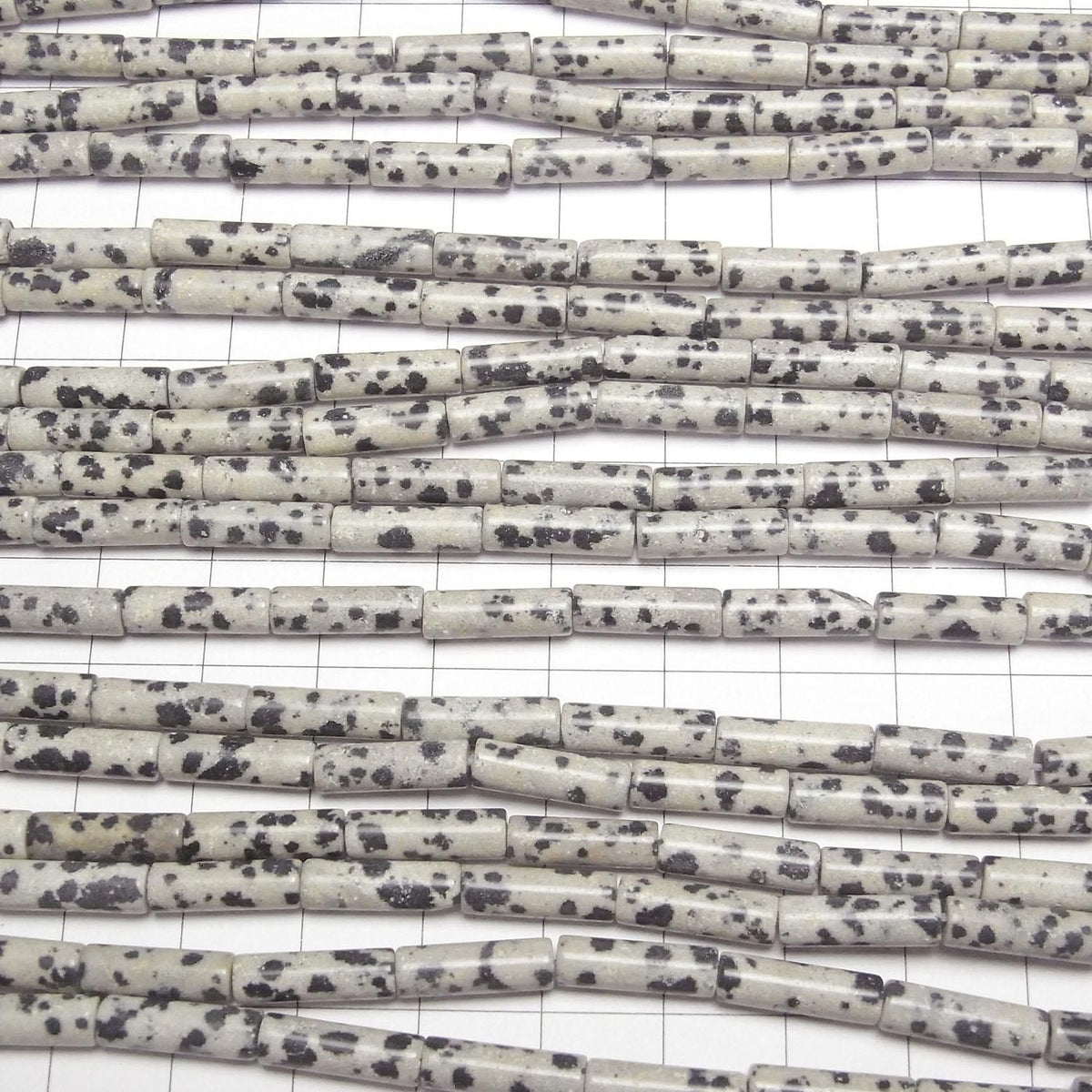 Dalmatian Jasper Tube 13x4x4mm 1strand beads (approx. 15inch/37cm)