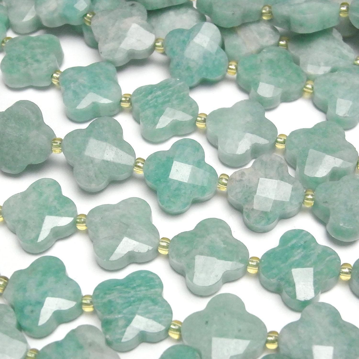 Amazonite AA Flower Shape 14x14x6mm half or 1strand beads (aprx.13inch/33cm)